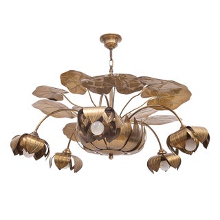 Water Lily Chandelier from Maison Jansen, 1970s For Sale