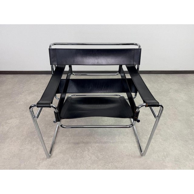 Black Vintage B3 Wassily Chair by Marcel Breuer for Bononia, Italy, 1960s For Sale - Image 8 of 15