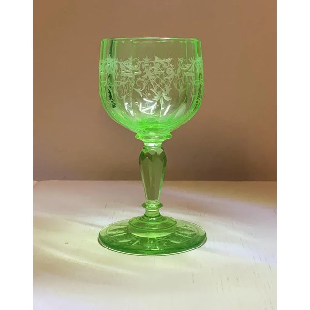 Sherry Wine Glasses with Green Maria Theresia Decor by Stefan Rath for Josef Lobmeyr, Austria, 1910s, Set of 12 For Sale - Image 10 of 12