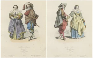 Pauquet Frères, French Costumes of Nobles from Lorraine, 1860, Prints, Set of 2
