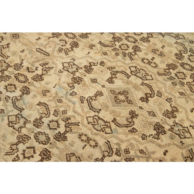 Textile Beige Vintage Hamadan Wool Rug Handmade With Allover Motif For Sale - Image 7 of 7