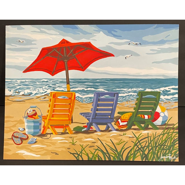 Coastal Jennifer Rush Beach Painting For Sale - Image 3 of 4