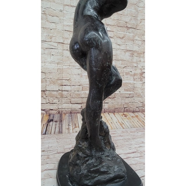 EVE (1895) Bronze Statue Sculpture by Auguste Rodin Nude Female Figure 32" x 11" For Sale - Image 9 of 10