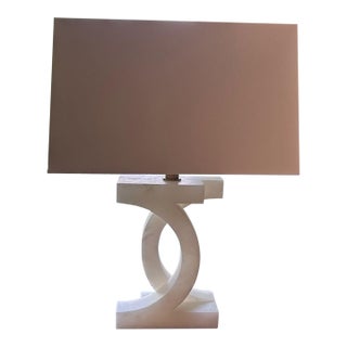 Thomas Pheasant Collection for Baker Alabaster Concentric Circle Lamp For Sale