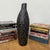 Late 20th Century Glazed Midnight Black Ceramic Vase with Curled Floral Design For Sale - Image 5 of 9