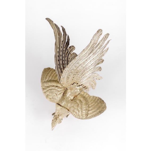 Vintage Italian Silver Plated Fighting Roosters, 1960, Set of 2 For Sale - Image 14 of 18
