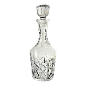 Vintage Atlantis Crystal Cut Glass Decanter With Stopper, Portugal, Late 20th Century