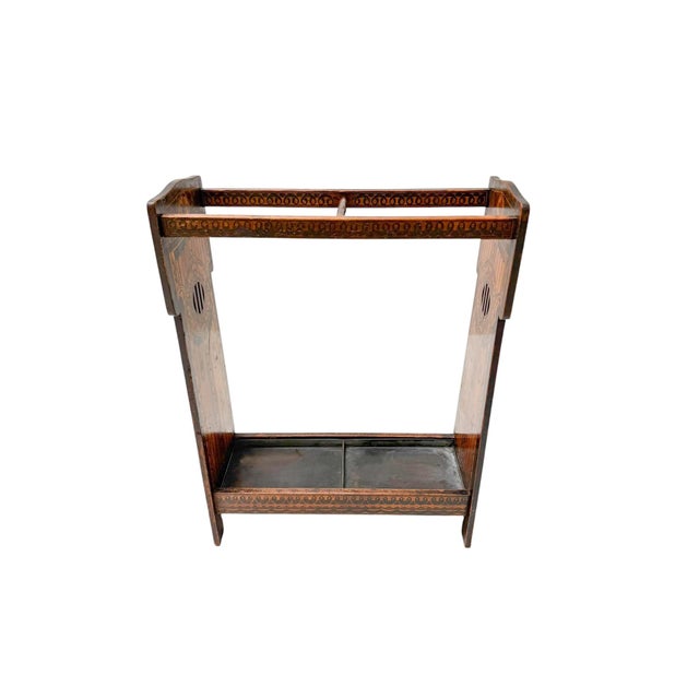 Brown Umbrella Stand in Hand-Painted Fruitwood, 1890s For Sale - Image 8 of 11