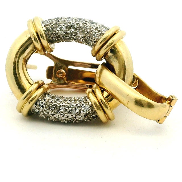 1970s Italian Modernist 18k Gold Diamond and Sculpted Natural Bone Drop Earrings, A Pair For Sale - Image 11 of 13