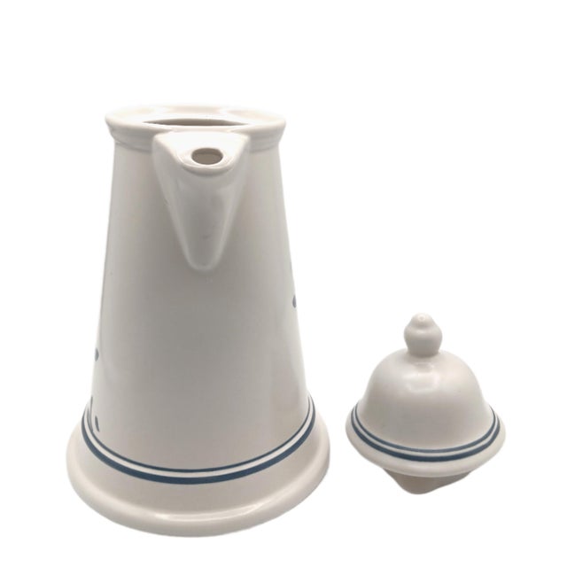 Vintage Pfaltzgrafft Windsong collection stoneware 48 oz beverage server with lid circa 1983-1992 Dimensions: 12” Tall...