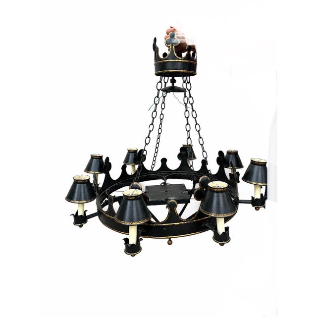 Niermann Weeks Regency Style Tole Chandelier For Sale - Image 11 of 11