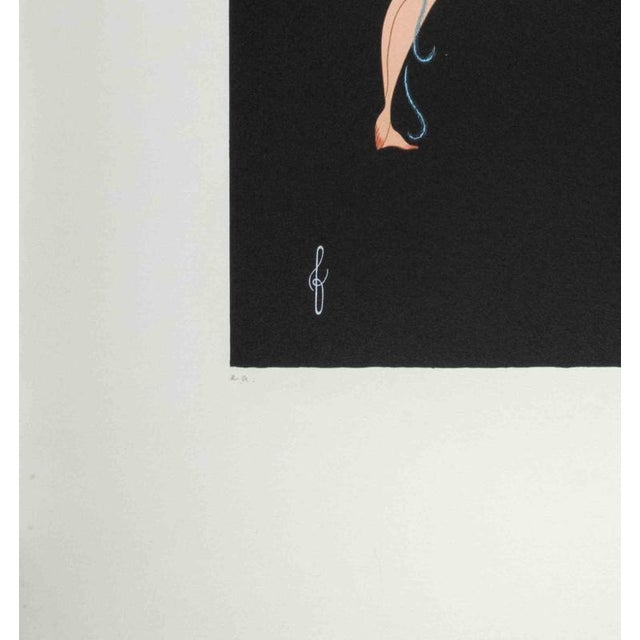 Letter f - from the suite letters of the alphabet is a contemporary artwork realized by erté (romain de tirtoff)....