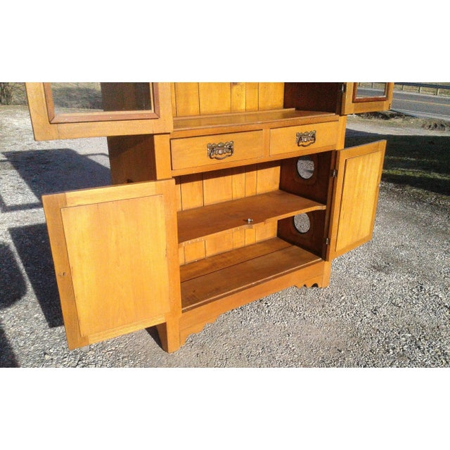 Antique Flat Wall Pie Safe Cupboard Kitchen Pantry Ash Wood 1900s For Sale - Image 9 of 12