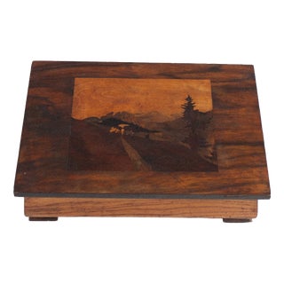Alpine Landscape Marquetry Box For Sale
