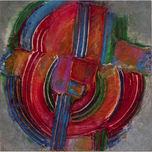 1980s Abstract Monotype With Chine Colle and Embossing by Janet Jones, Aerial IV For Sale - Image 5 of 6