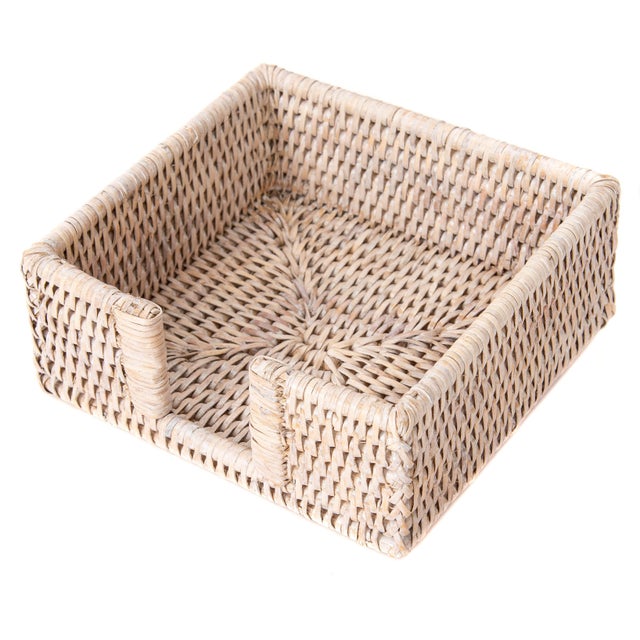 Artifacts Rattan Cocktail Napkin Holder For Sale