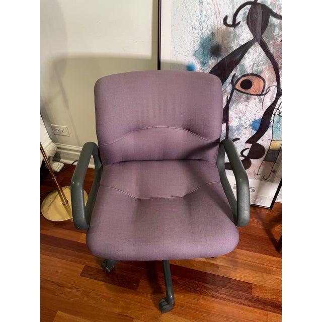 Steelcase Vintage 1988 Purple Steelcase Desk Office Chair For Sale - Image 4 of 9