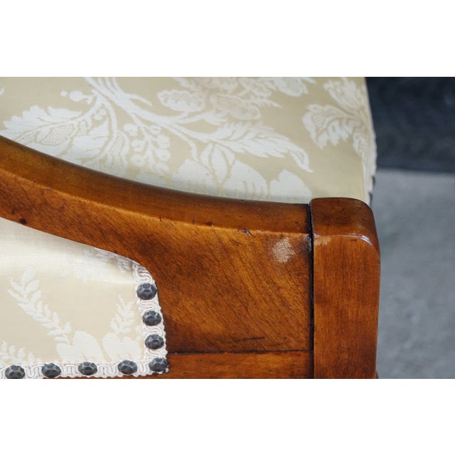 Antique 19th C. Mahogany Regency Empire Klismos Library Desk Gondola Arm Chair For Sale - Image 15 of 18