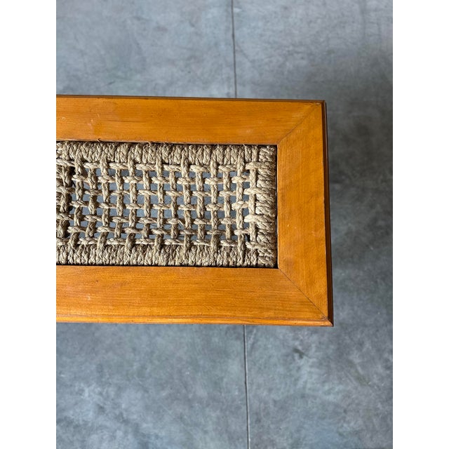 Adrien Audoux and Frida Minet Adrien Audoux and Frida Minet Oak and Rope Side Table For Sale - Image 4 of 6