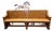Vintage Solid Wood Church Bench Pew With Straight Back and Arm Supports For Sale