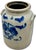 Late 19th Century Ourtstanding Antique Large 3 Gallon Size American Blue Hand Decorated Stoneware Butter Churn - Circa 1870s For Sale - Image 5 of 18