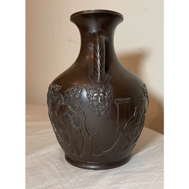 Antique 1800 Bing & Grondahl Bronze Patinated Figural Terracotta Pottery Vase 49 For Sale - Image 9 of 18