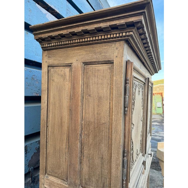 Antique French Normandy Oak Larder Cupboard, 1780 For Sale - Image 15 of 18