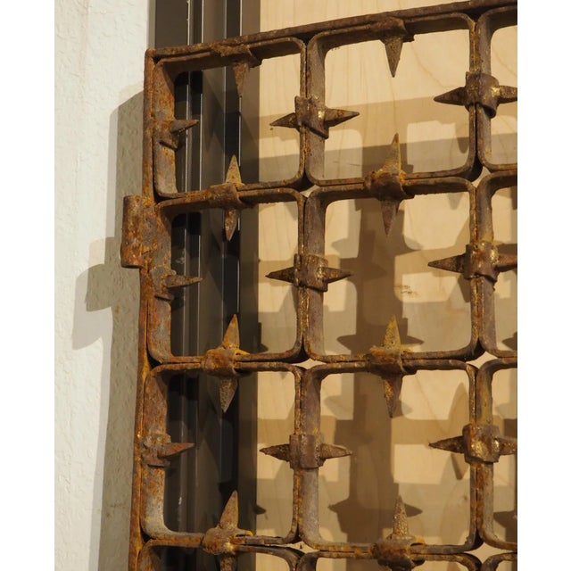 Large Spanish Wrought Iron Medieval Style Gate With Transom, Single Door C. 1900 For Sale - Image 10 of 18
