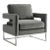 Avery Grey Velvet Chair with Silver Frame For Sale