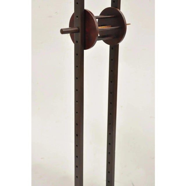 Antique American Primitive Mahogany Handmade Wool Winder Spool Thread Stand For Sale - Image 9 of 10