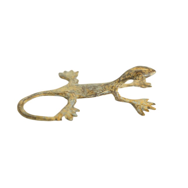 Vintage African Medium Bronze Gecko For Sale