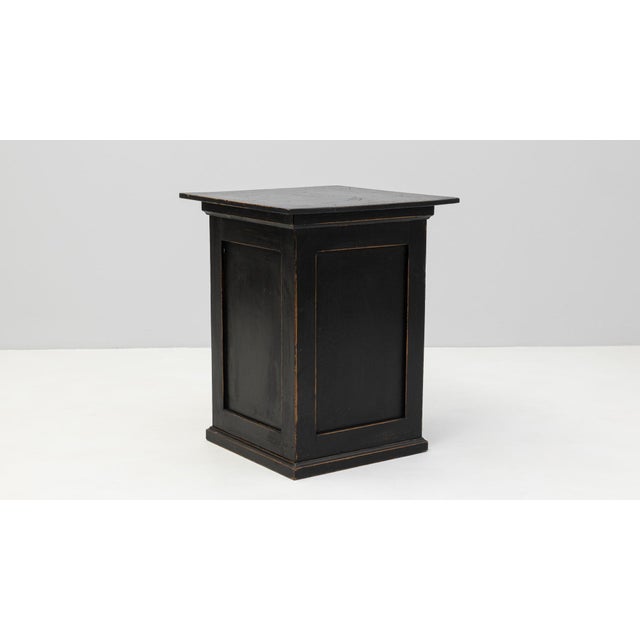 1900s French Black Patinated Wood Pedestal For Sale - Image 11 of 18