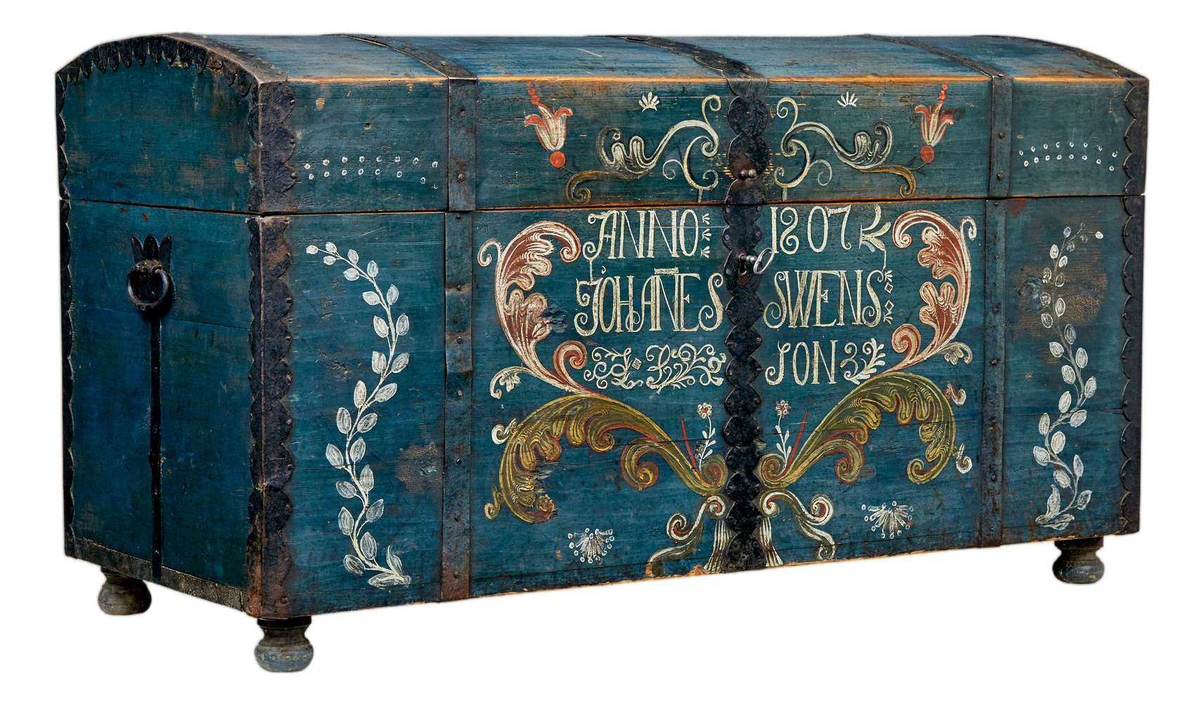 Swedish Hand-Painted Marriage Chest, 1807 | Chairish