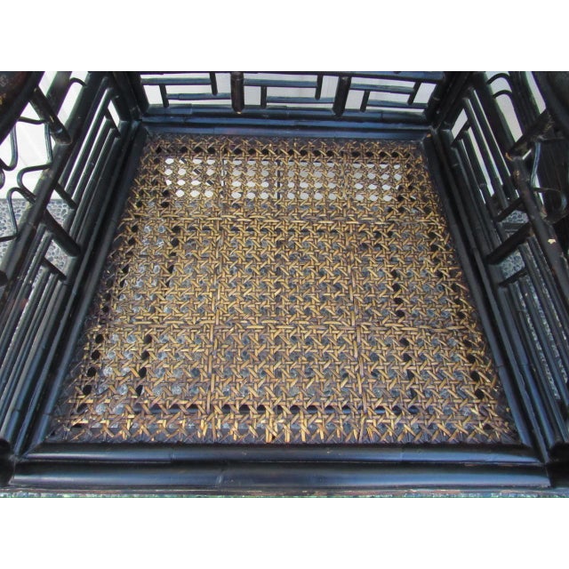 Pair of Ebonized Bamboo Armchairs in the Brighton Pavillion Style For Sale - Image 9 of 18