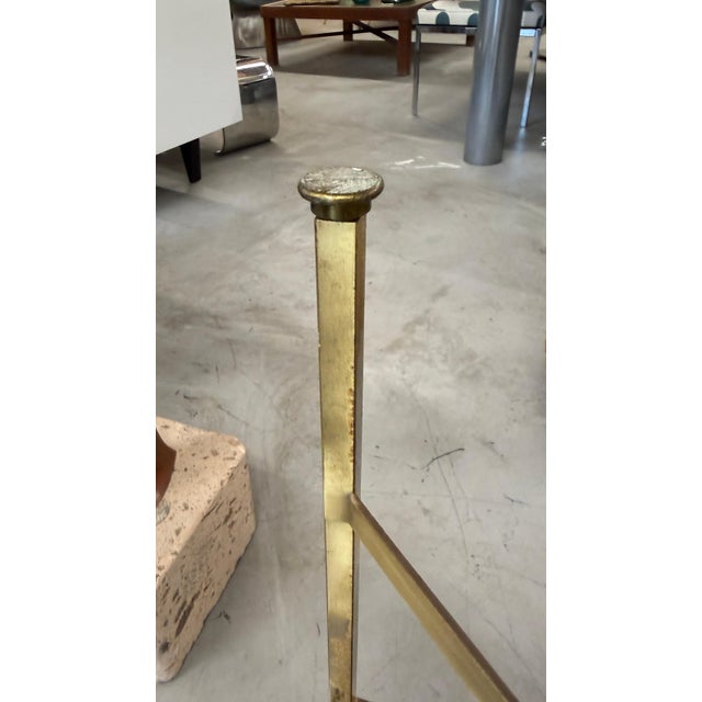 1950s 1950s Paul McCobb for Calvin X Base Brass Stools w/ Original Upholstery For Sale - Image 5 of 16