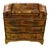 Wooden Writing Desk with Inlays and Three Curved Drawers For Sale