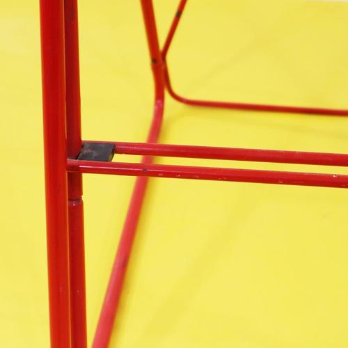 2000 - 2009 Red Metal Step Stool with White Plastic Seat from Norda For Sale - Image 5 of 12