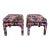Vintage Postmodern Abstract Upholstered Parsons Stools, Pair For Sale
