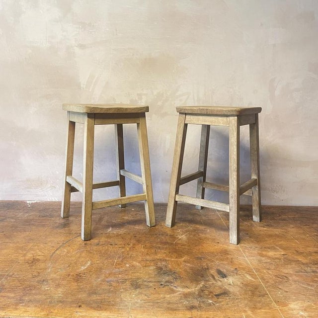 2000 - 2009 Wooden Lab Bar Stools, Set of 2 For Sale - Image 5 of 5