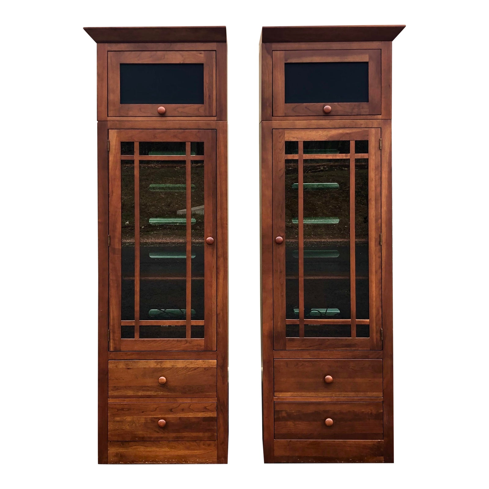 Ethan Allen Solid Cherry American Impressions Bookcases a Pair Chairish