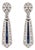 Mid 20th Century Pair of 18k Diamond & Sapphire Earrings For Sale
