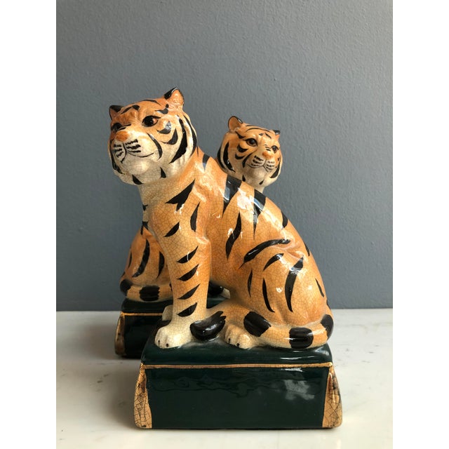 Vintage Takahashi Ceramic Tiger Bookendsa Pair Chairish