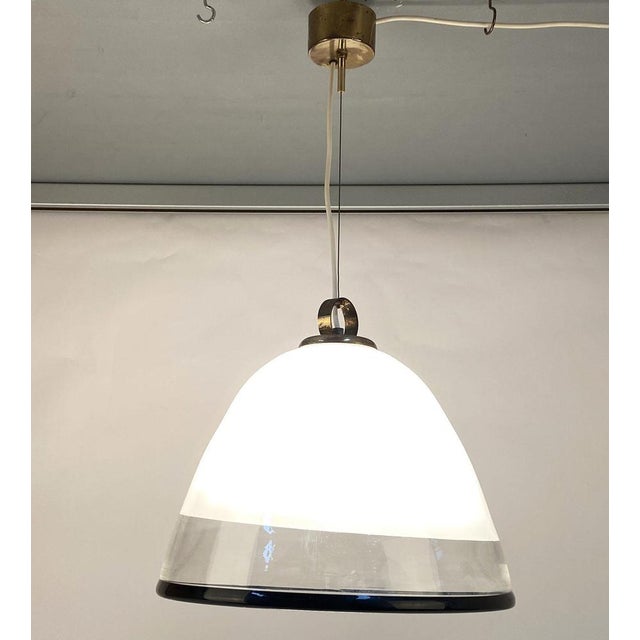 Large Glass Bell Shape Pendant Pendant by Renato Toso for Leucos Murano 1960s For Sale - Image 6 of 13