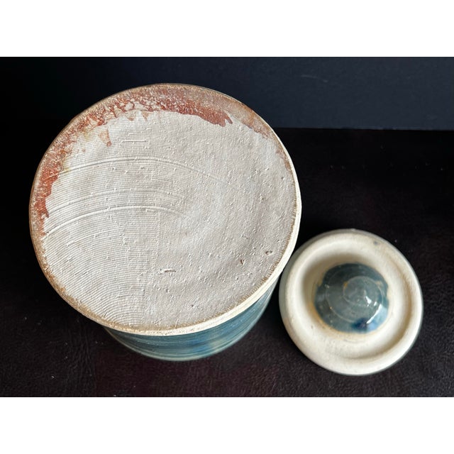 Vintage Japanese Wabi Sabi Glazed Eathernware Mizushashi For Sale - Image 9 of 9