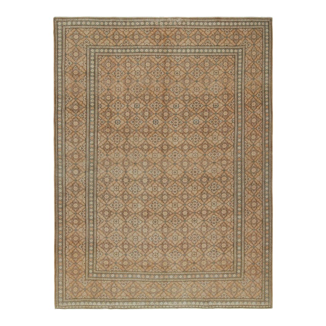 Vintage Persian Tabriz Rug in Brown, With Floral Patterns, From Rug & Kilim For Sale