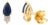 Pear-Cut Blue Sapphire & Diamond Classic Earrings in 14k Solid Yellow Gold- A Pair For Sale