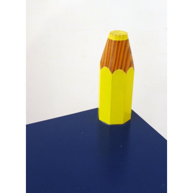 Small Pencils Bedside Table in Wood attributed to P. Sala, 1980s For Sale - Image 4 of 15