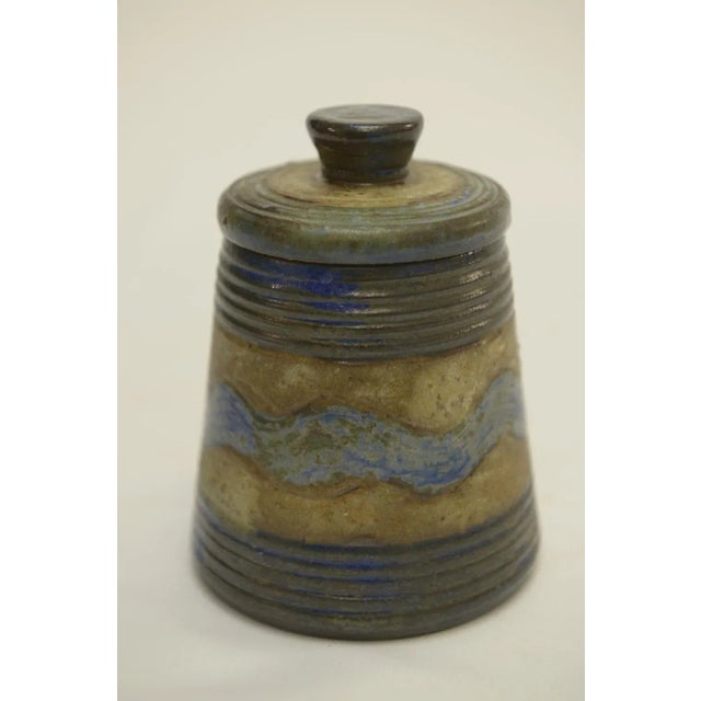 Polychrome Decorated Ceramic Pot by Dubois, 1960s, in Very Good conditions. Designed 1960 to 1969 This piece has an...