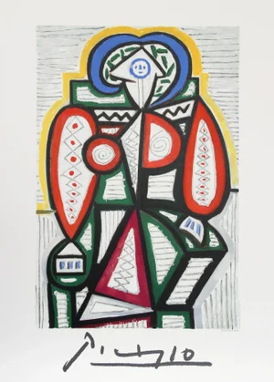 1980s "Femme Assise" Lithograph After Pablo Picasso