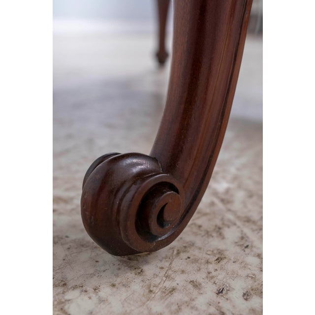 Vintage Georgian Mahogany Carved Frame Library Chair For Sale - Image 12 of 18